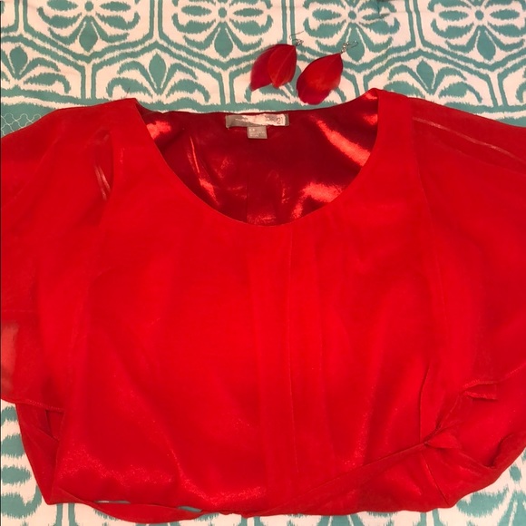SOLD Love 21 Forever 21 Ruffle Hot Red Dress - Picture 3 of 8